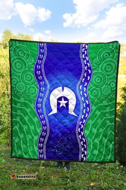 torres strait islanders premium quilt torres symbol with aboriginal patterns