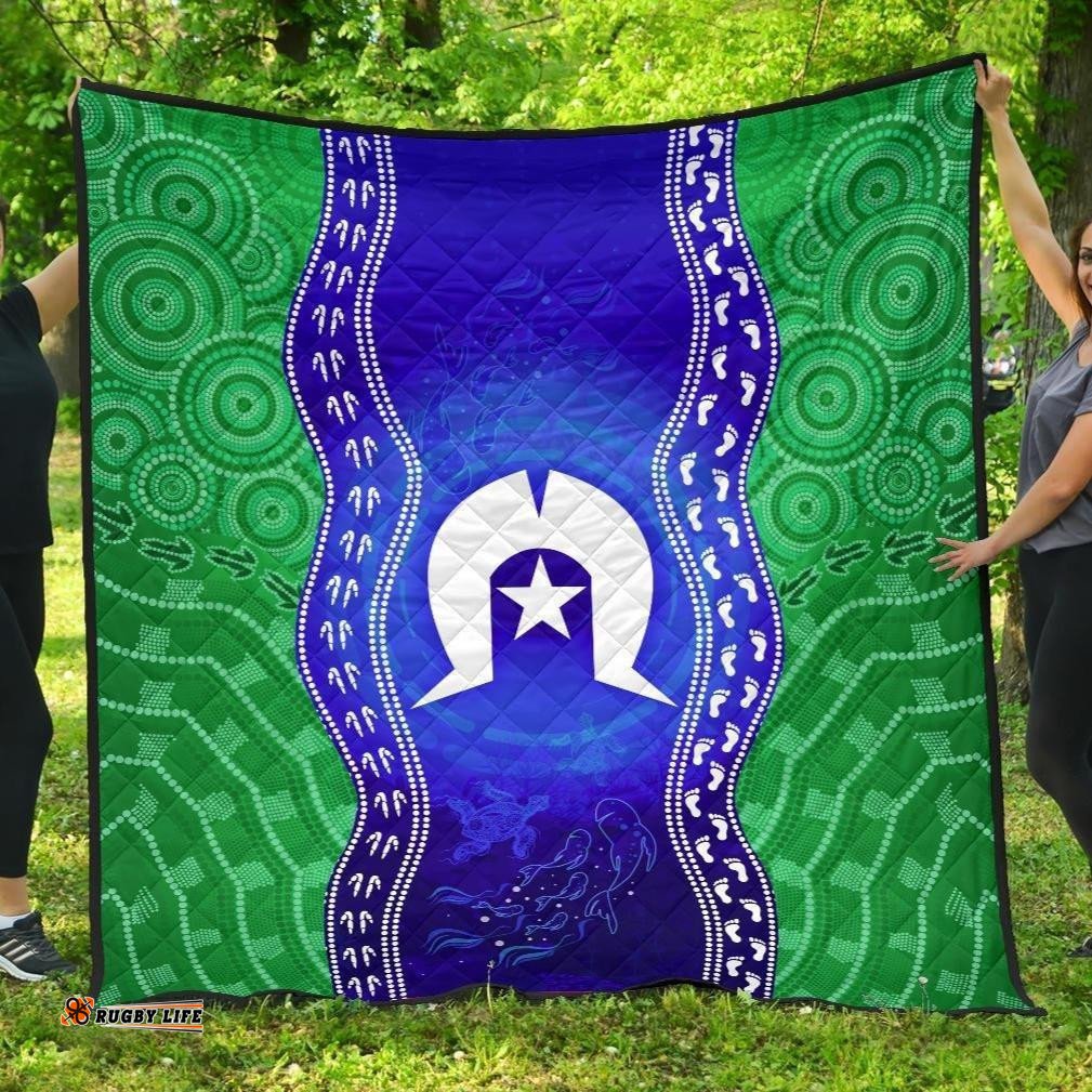 torres strait islanders premium quilt torres symbol with aboriginal patterns