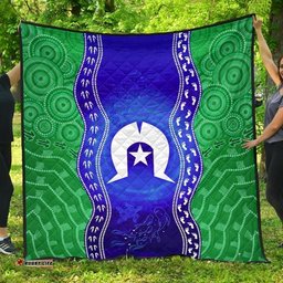 torres strait islanders premium quilt torres symbol with aboriginal patterns