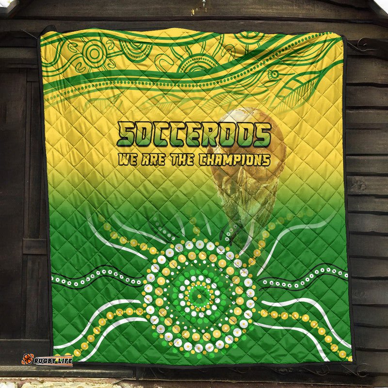 australia soccer socceroos go champions premium quilt