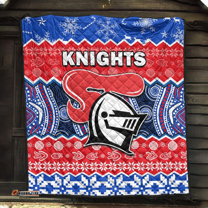 knights aboriginal rugby novocastrians christmas vibe premium quilt