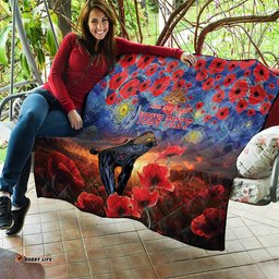 personalised panthers rugby anzac quilt starry night and field of poppies
