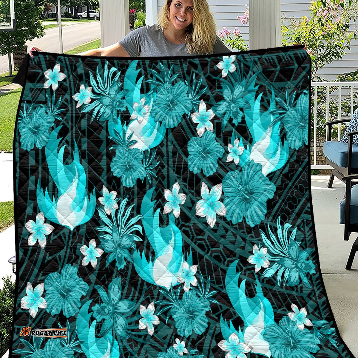 australian heat cricket quilt baeuty pacific hibiscus and polynesian pattern