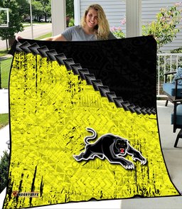 penrith panthers premium quilt grunge polynesian tattoo nrl