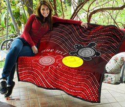 custom aboriginal premium quilt indigenous circle dot painting style