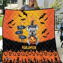 happy koalaween quilt koala ghost trick or treat