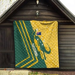 personalised australia socceroos indigenous quilt green & gold