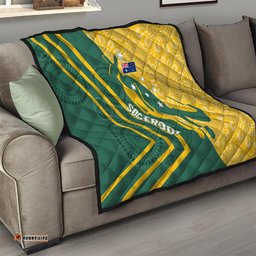personalised australia socceroos indigenous quilt green & gold