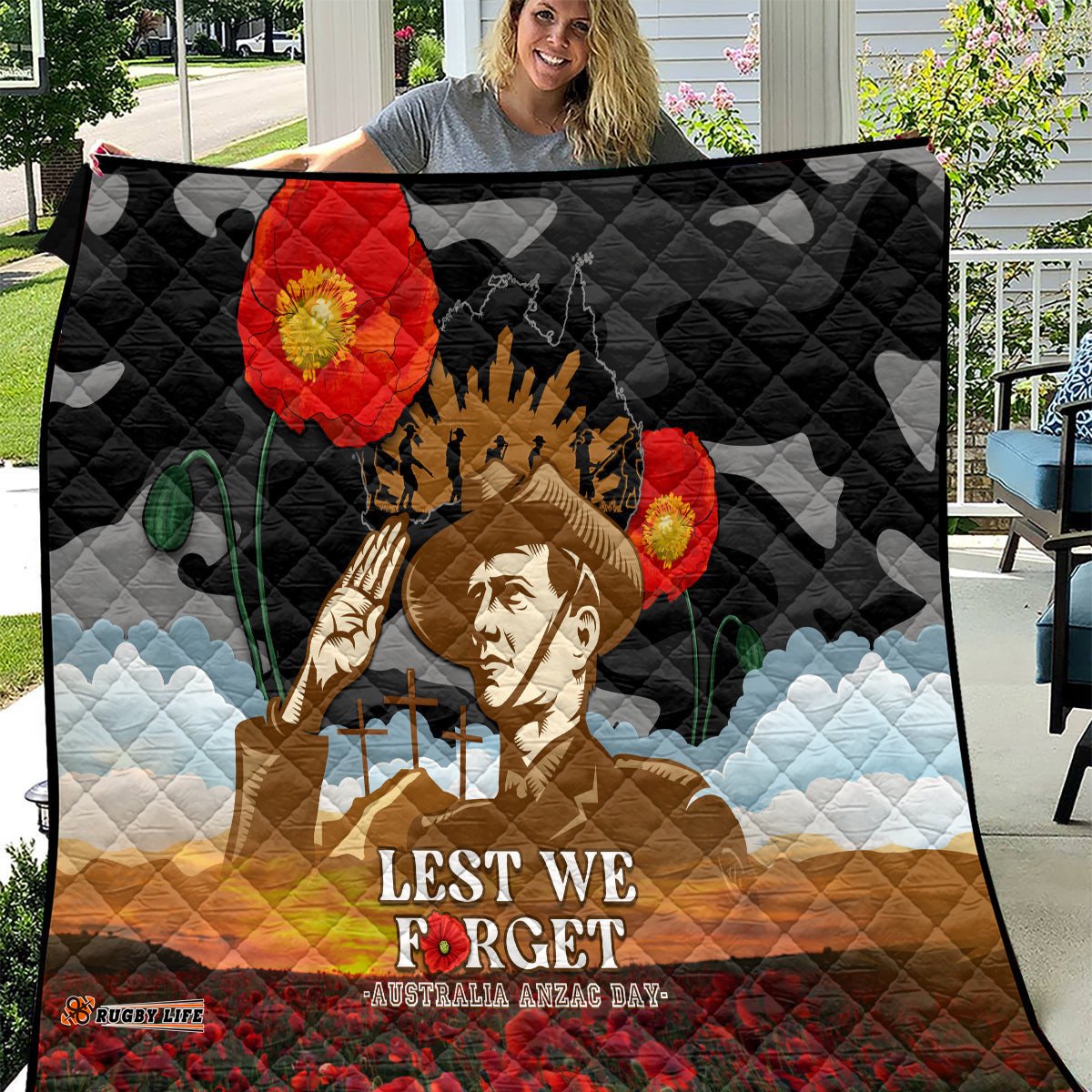 australia anzac day quilt lest we forget australian army corps