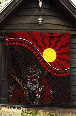 aboriginal premium quilt indigenous people and sun