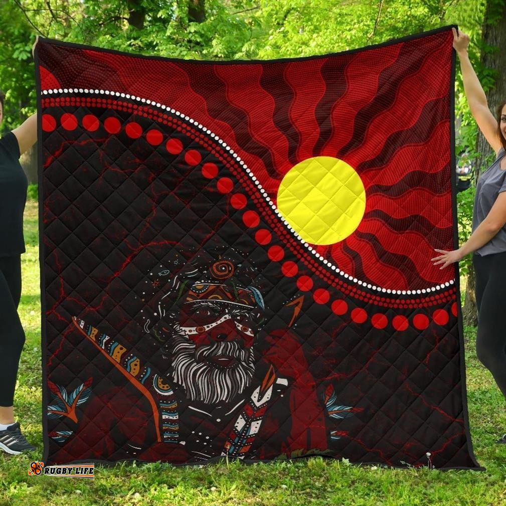 aboriginal premium quilt indigenous people and sun