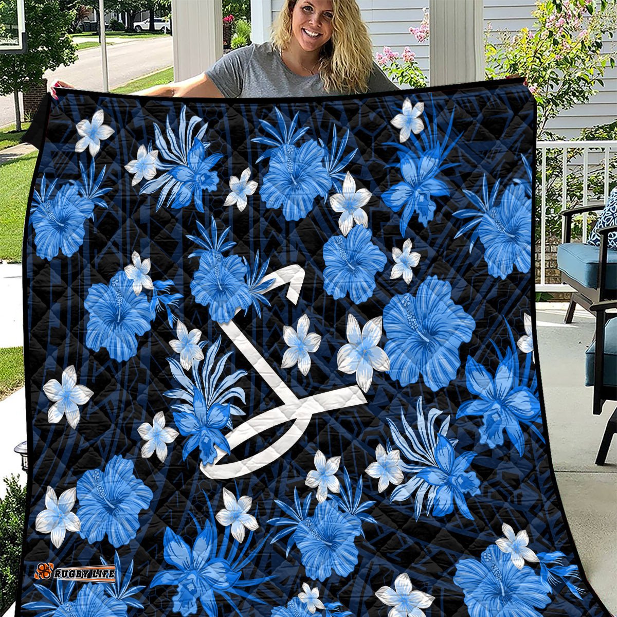 australian strikers cricket quilt baeuty pacific hibiscus and polynesian pattern