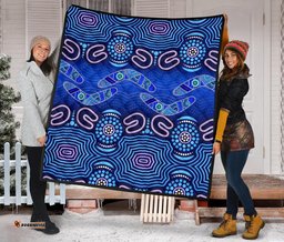 aboriginal premium quilt boomerangs and dot painting art ver02