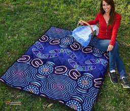 aboriginal premium quilt boomerangs and dot painting art ver02