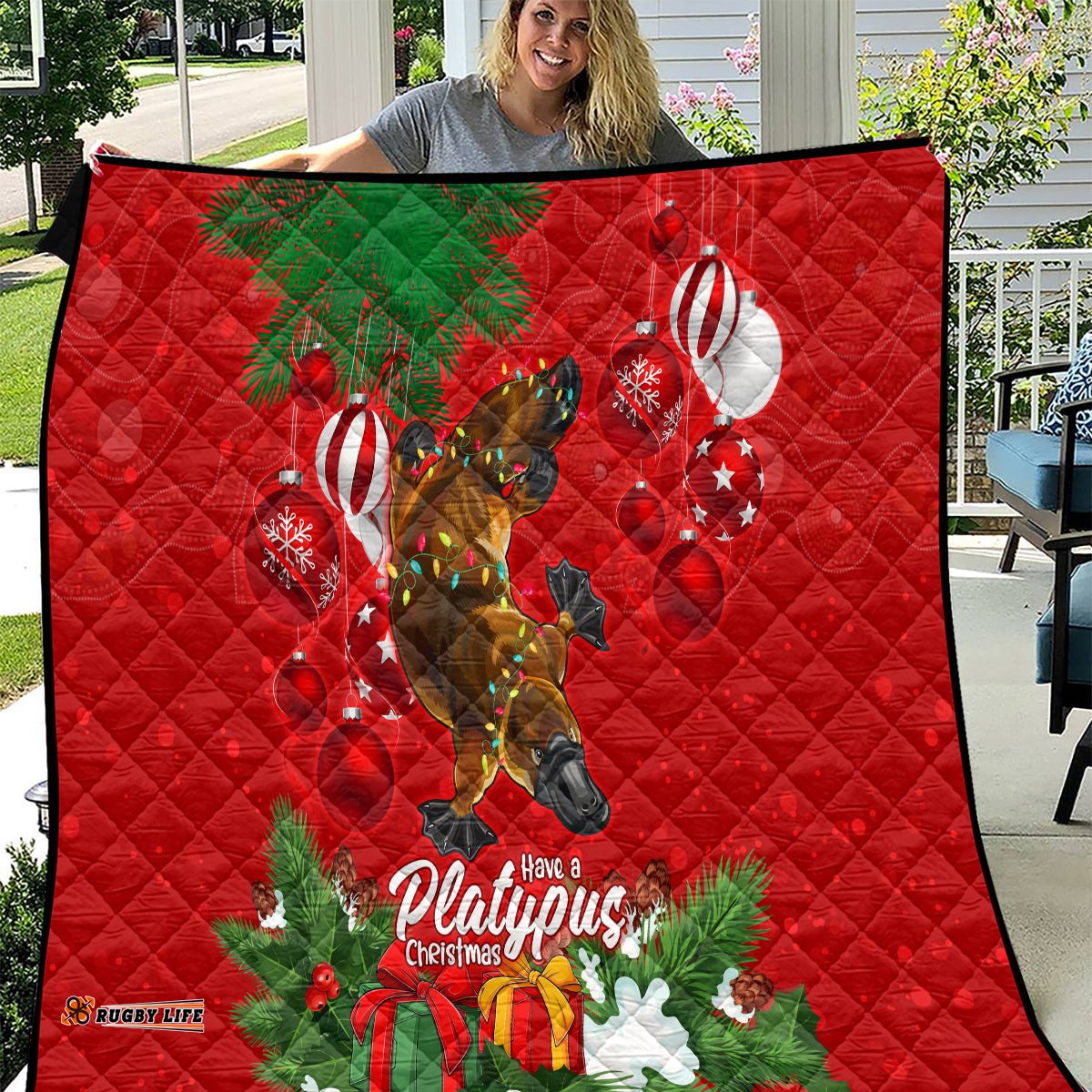platypus lover quilt australia merry christmas aboriginal