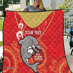 custom nrl dolphins naidoc week quilt keep the fire burning indigenous art