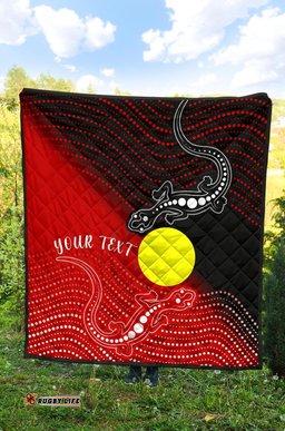 customaboriginal premium quilt two indigenous lizard 09
