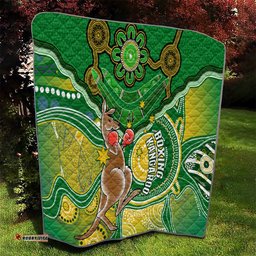 personalised australia boxing kangaroo quilt aussie indigenous art mix national color