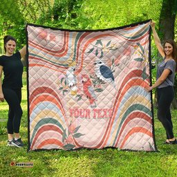 personalised australia hippie christmas quilt cockatoo kookaburra with wattle pink peach style