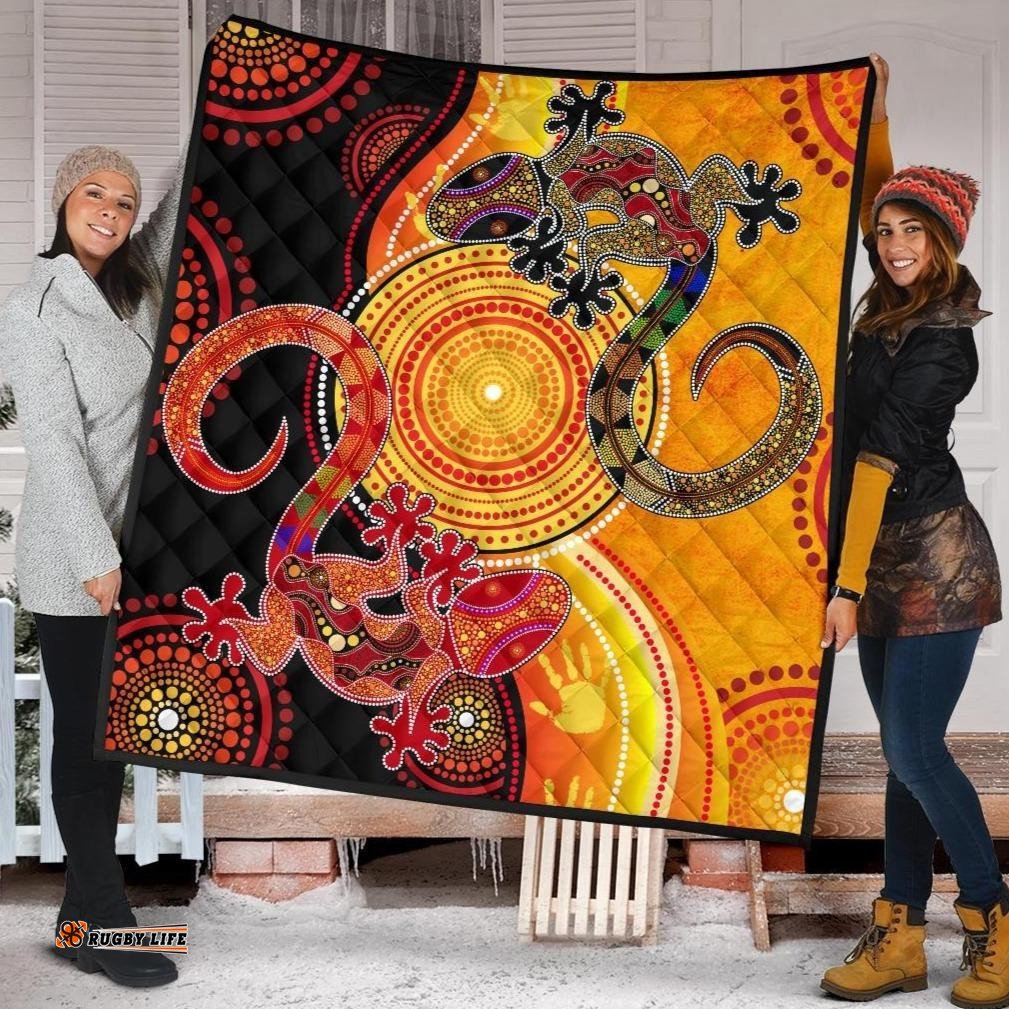 aboriginal premium quilt couple aboriginal lizards