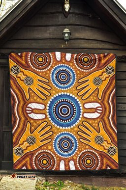 aboriginal premium quilt indegenous dot painting art 05