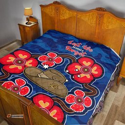 australia anzac premium quilt lest we forget camouflage mix aboriginal poppies and slouch hat