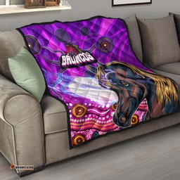 broncos rugby quilt custom broncos horse rugby with aboriginal low poly style quilt