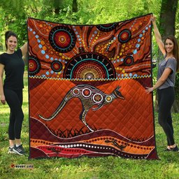 aboriginal premium quilt kangaroo with dot painting