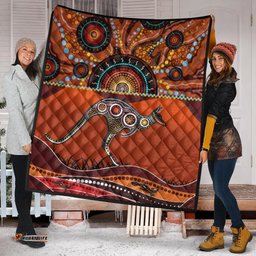 aboriginal premium quilt kangaroo with dot painting