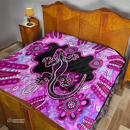 australia quilt aussie opal pattern with lizard aboriginal art pink