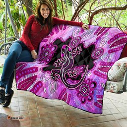 australia quilt aussie opal pattern with lizard aboriginal art pink