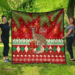 australia christmas quilt aussie kangaroo santa merry xmas