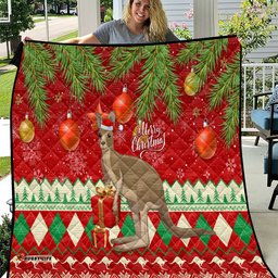 australia christmas quilt aussie kangaroo santa merry xmas