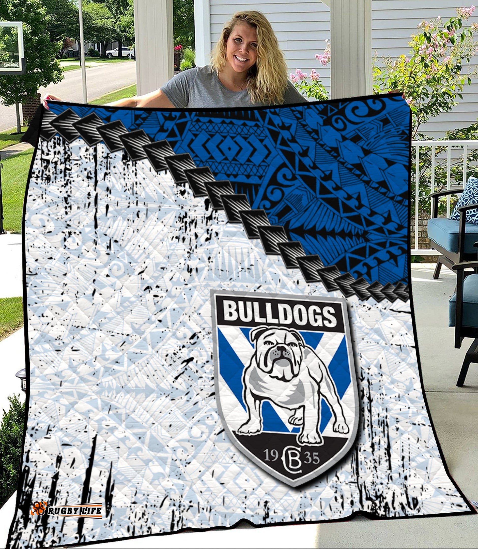 canterbury bankstown bulldogs premium quilt grunge polynesian tattoo nrl