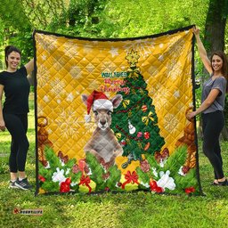 personalised wallabies rugby christmas quilt merry xmas with australian kangaroo