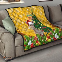 personalised wallabies rugby christmas quilt merry xmas with australian kangaroo