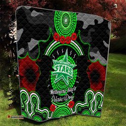 melbourne stars anzac 2024 quilt lest we forget poppy mix camouflage