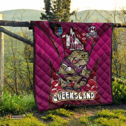 queensland rugby league team quilt queensland maroons mascot with aboriginal art state of origin quilt