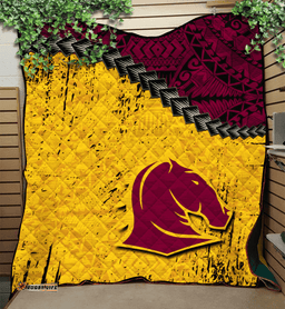 brisbane broncos premium quilt grunge polynesian tattoo nrl
