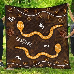 aboriginal premium quilt indigenous snake hand brown color 02