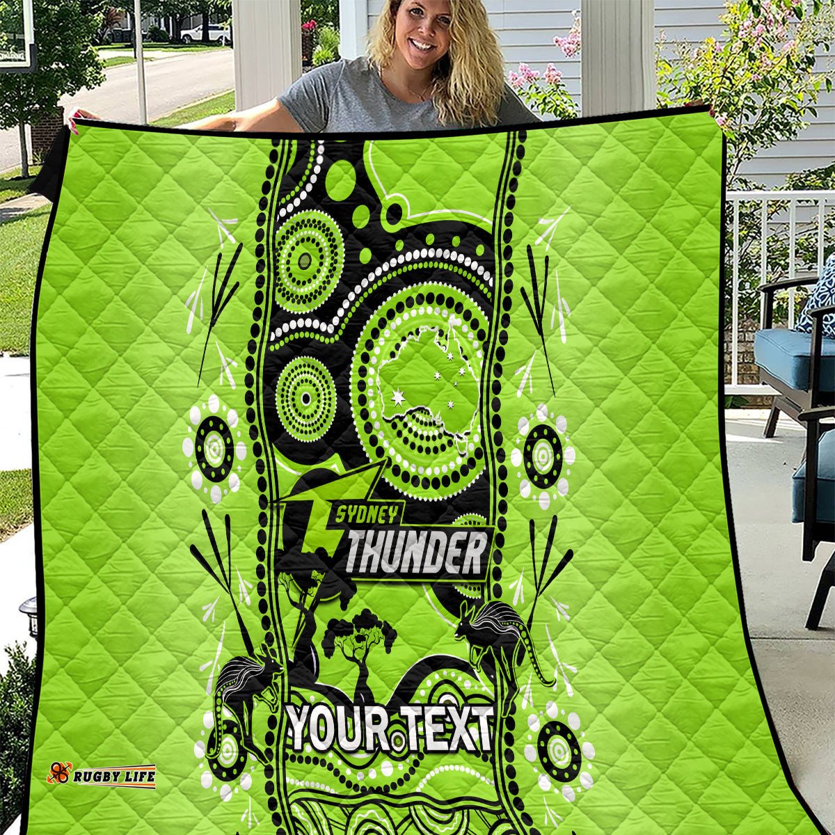 custom sydney thunder cricket quilt happy australia day aboriginal art