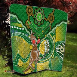 personalised australia boxing kangaroo quilt aussie indigenous art mix national color 08
