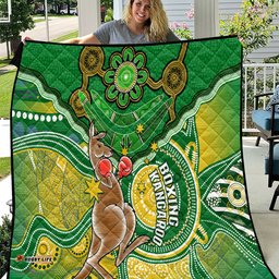 personalised australia boxing kangaroo quilt aussie indigenous art mix national color 08