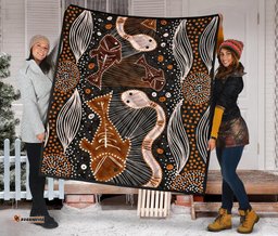 aboriginal premium quilt indigenous fish and snake