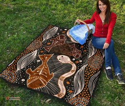 aboriginal premium quilt indigenous fish and snake
