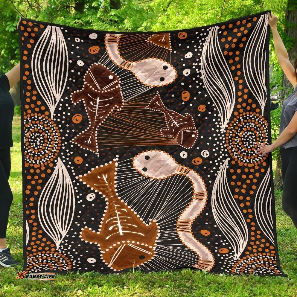 aboriginal premium quilt indigenous fish and snake