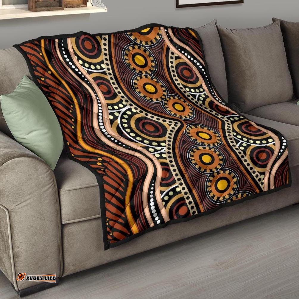 aboriginal premium quilt indegenous dot painting art 02