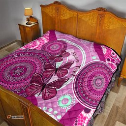 personalised australia breast cancer quilt indigenous butterfly no one fights alone