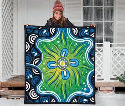 aboriginal premium quilt indegenous dot painting art 06