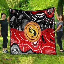 aboriginal flag style dot art and abstract kangaroo quilt ts04